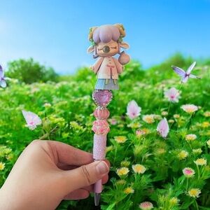 Cute Character Pen with Glitter Handle Nanci